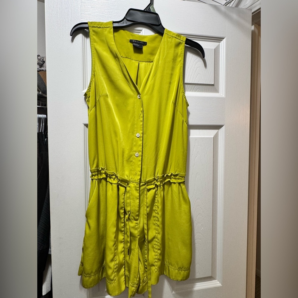 Armani Exchange Lime Green Sleeveless Midi Dress